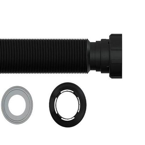 Sifão Sanfonado Universal Até 70cm Blukit Black com Canopla