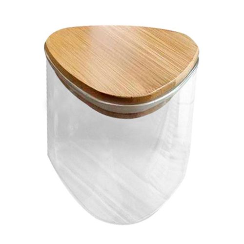 Pote de Armazenamento NDI Transparente Tampa de Bambu 500ml