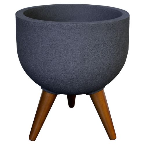 Vaso de Polietileno Japi Decore Redondo Grafite 33x33cm