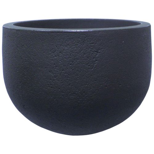 Vaso de Polietileno Japi Rústico Redondo Grafite 33x33cm