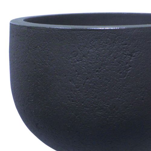 Vaso de Polietileno Japi Rústico Redondo Grafite 33x33cm