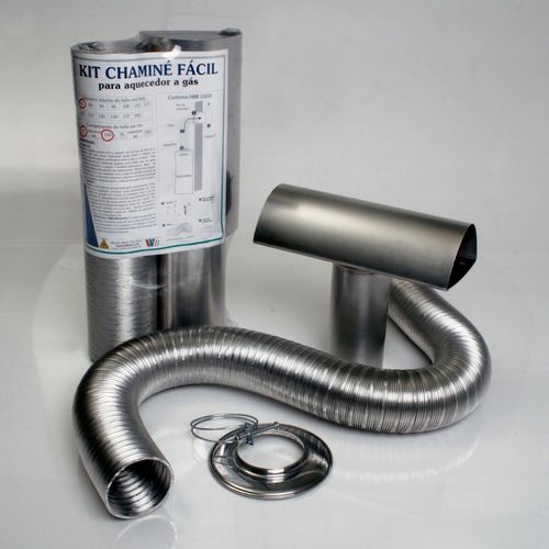 Kit Chaminé Fácil Alumínio Westaflex 126mm x 1,50m Flextic para Aquecedor à Gás