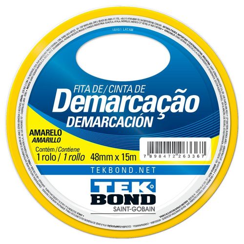 Fita Demarcação Tekbond Amarela 48mmx15m