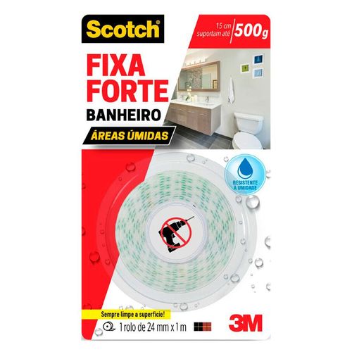 Fita Scotch 3M Fixa Forte para Banheiro 2,4x150cm