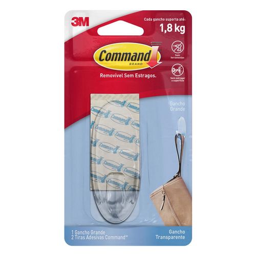 Gancho Command 3M Grande Transparente