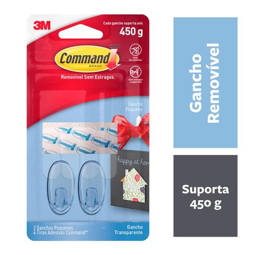 Gancho Adesivo 3M Command Transparente