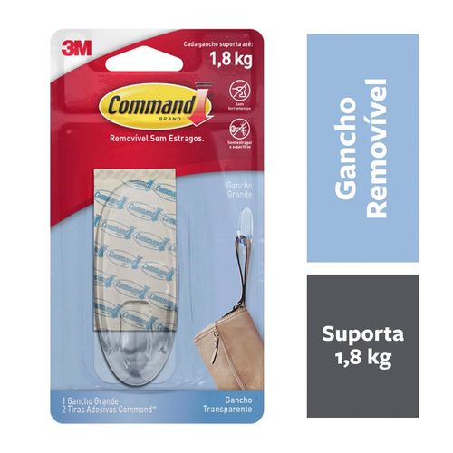 Gancho Command 3M Grande Transparente