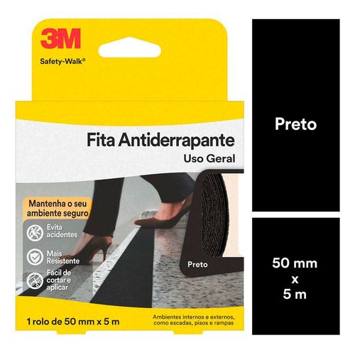 Fita Antiderrapante 3M Safety-Walk Preto 50mm x 5m