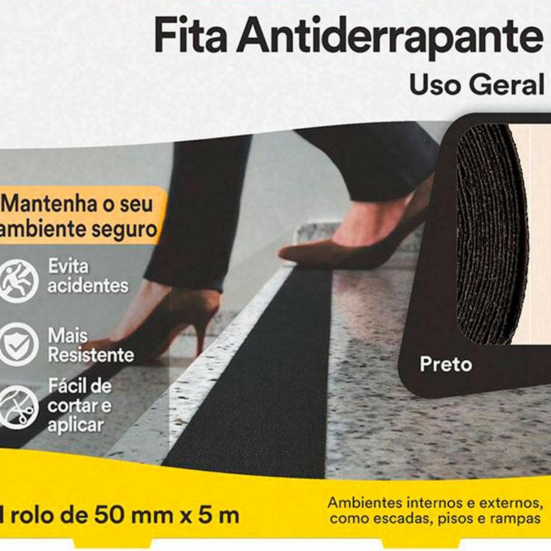 Fita Antiderrapante 50mm x 5m Safety Walk Preta 3M do Brasil