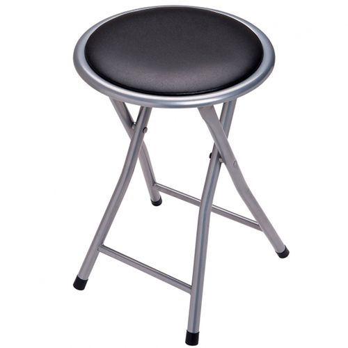 Banqueta Dobrável Circular Delta Comfort Preta