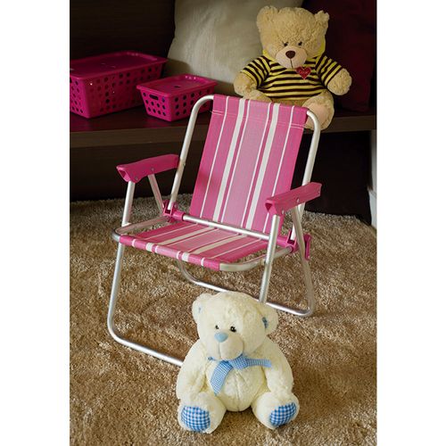 Cadeira Infantil Mor Alumínio Alta Rosa