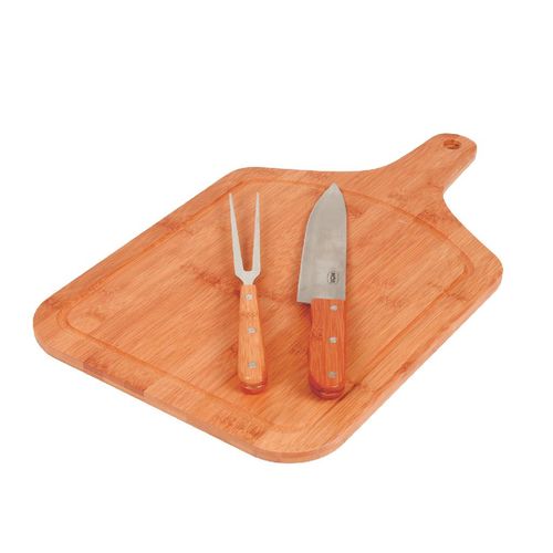 Conjunto para Churrasco Mor Bamboo Tábua com Alça + 2 Peças