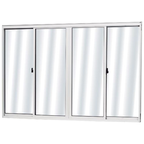 Janela Alumínio Mgm Soft com 4 Folhas sem Grade Branco 100x120x7,7