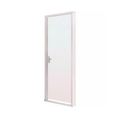 Kit Porta de Melaminico Mgm com Batente Regulavel, Dobradiça e Fechadura Externa Branca 74x215x12