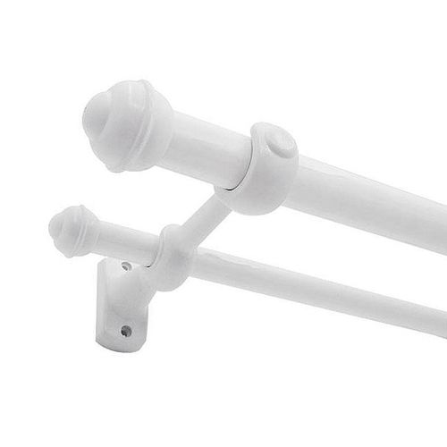 Kit Varão Bella Arte Slim 28/19mm para Cortina 2,5m com 3 Suportes Branco Fosco