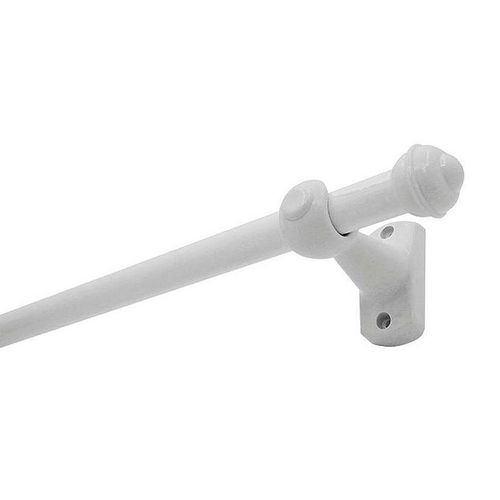 Kit Varão Bella Arte Slim 19mm para Cortina 2m com 2 Suportes Branco Fosco