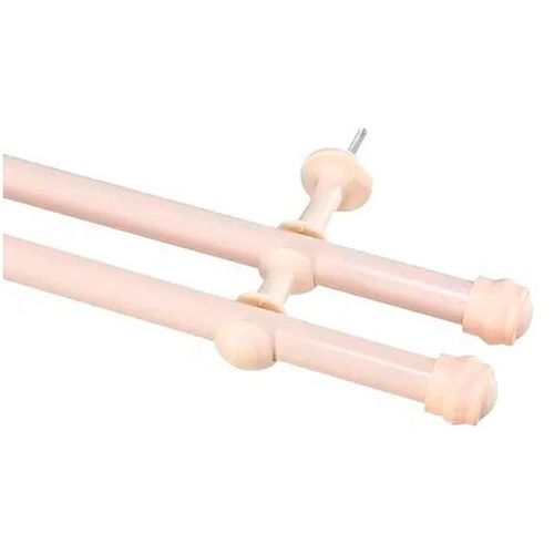 Kit Varão Bella Arte Slim 28/19mm para Cortina 2,5m com 3 Suportes Palha Fosco