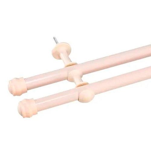 Kit Varão Bella Arte Slim 28/19mm para Cortina 2,5m com 3 Suportes Palha Fosco