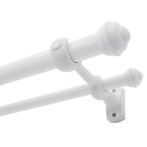 Kit Varão Bella Arte Slim 28/19mm para Cortina 2m com 2 Suportes Branco Fosco