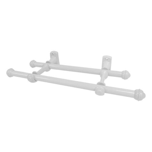 Kit Varão Bella Arte Slim 19/19mm para Cortina 2,5m com 3 Suportes Branco Fosco
