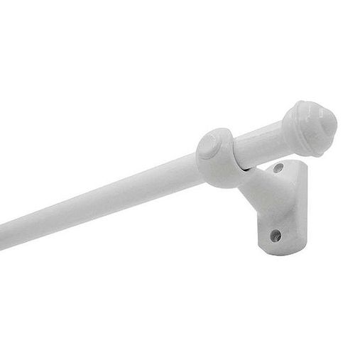 Kit Varão Bella Arte Slim 19mm para Cortina 2,5m com 3 Suportes Branco Fosco
