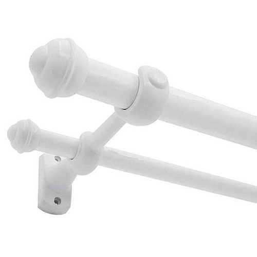Kit Varão Bella Arte Slim 28/19mm para Cortina 2m com 2 Suportes Branco Fosco