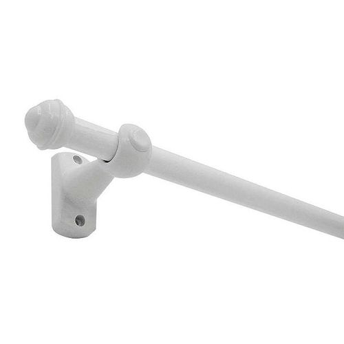 Kit Varão Bella Arte Slim 28mm para Cortina 2,5m com 3 Suportes Branco Fosco