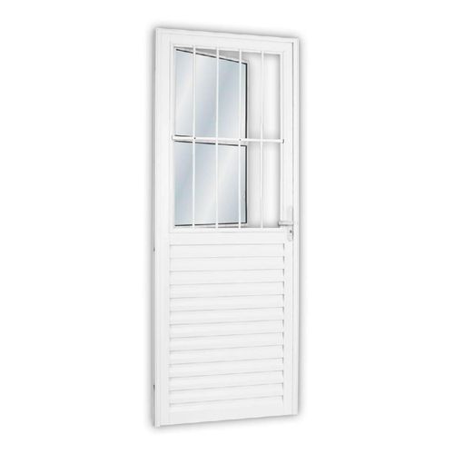 Porta de Alumínio Mista Mgm Postigo Soft Esquerda 80x210x4,5