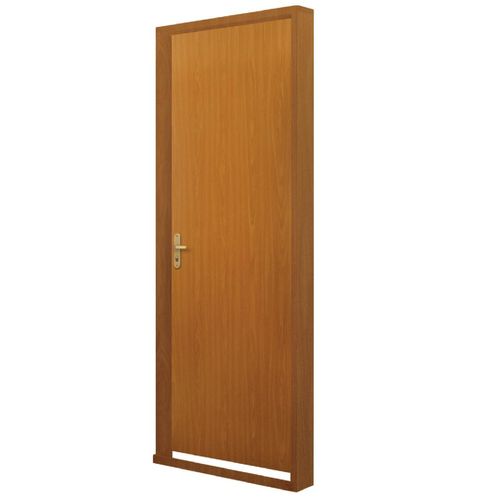 Kit Porta de Melamínico Mgm com Batente Regulável, Dobradica e Fechadura Externa Mogno 74x215x12