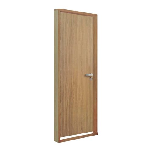Kit Porta de Melaminico Mgm com Batente Regulavel, Dobradiça e Fechadura Externa Carvalho Alpha 84x215x12
