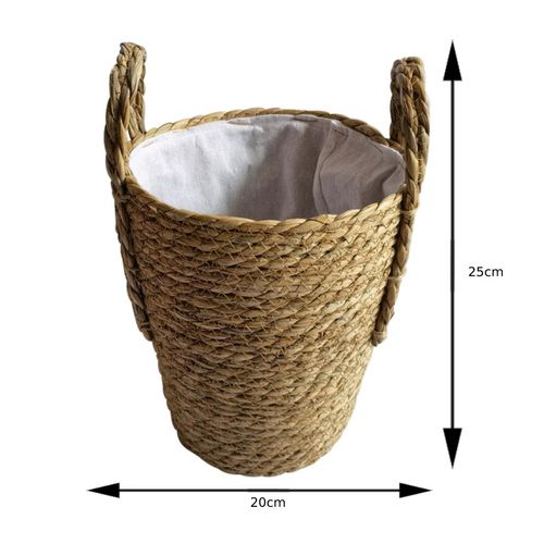 Cesto de Roupas em Fibra Natural Marrom ST64134. Organize sua lavanderia com estilo e praticidade. Adquira já o seu cesto de fibra!