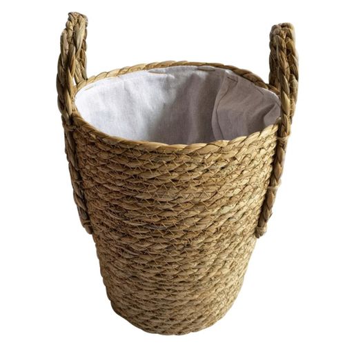 Cesto de Roupas em Fibra Natural Marrom ST64134. Organize sua lavanderia com estilo e praticidade. Adquira já o seu cesto de fibra!