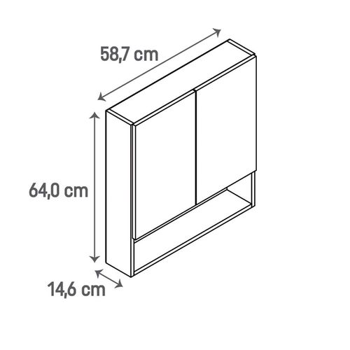 Espelheira Gaam Verre Bianco 60cm