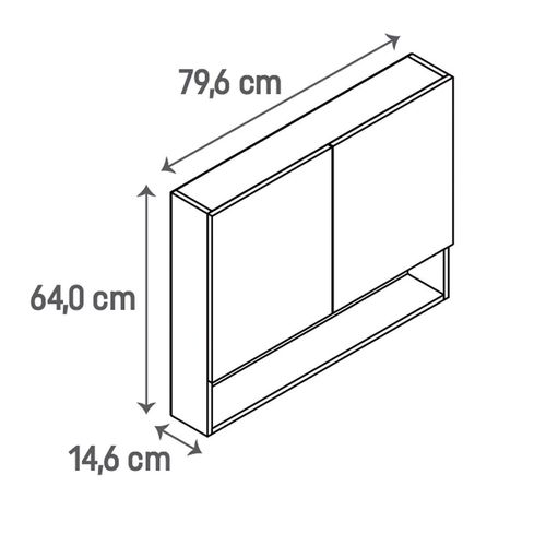 Espelheira Gaam Verre Noce 80cm