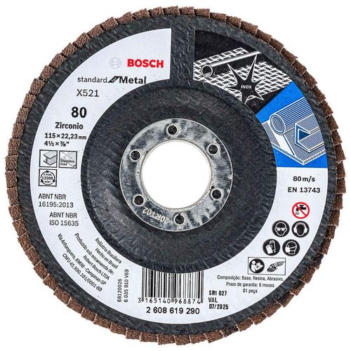 Disco Flap Curvo Bosch Standard for Metal 115mm G80
