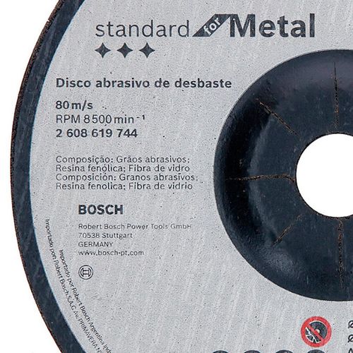 Disco de Desbaste Bosch Standard for Metal 180x6,0mm Centro Deprimido