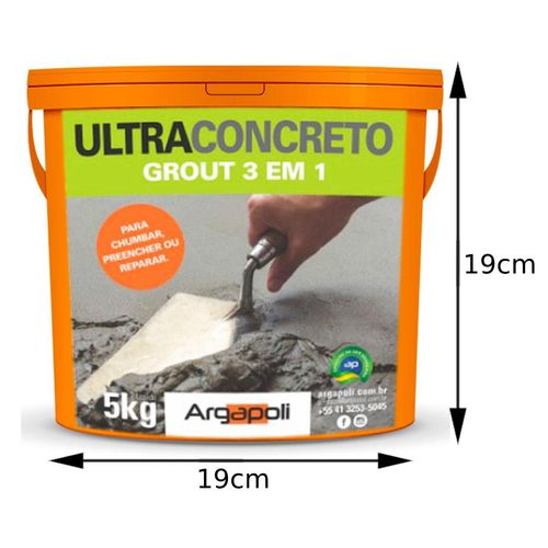 Concreto Pronto Argapoli Ultra Concreto Graute 3 em 1 5kg