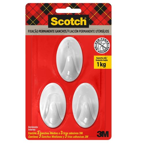 Gancho Scotch 3M Plástico Médio