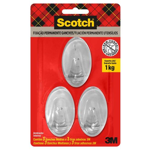 Gancho 3M Scotch Médio Transparente