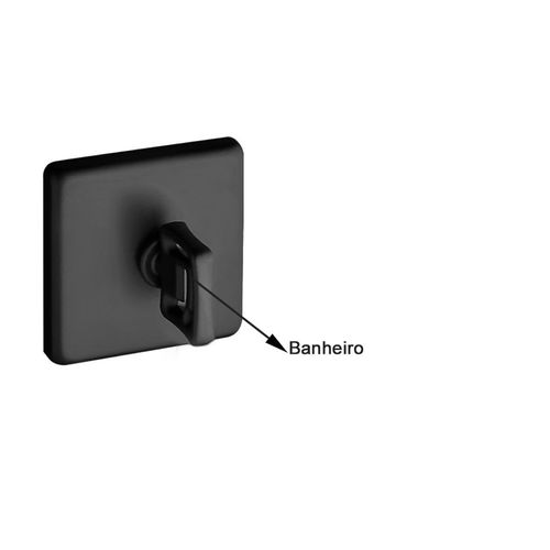 Fechadura Zamac 40mm Banheiro Concept Roseta RQ1 Preta 413B EP