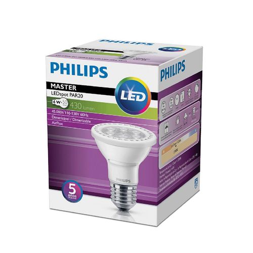 Lâmpada Dimerizável Led Philips 6W Par20 127V 2700K