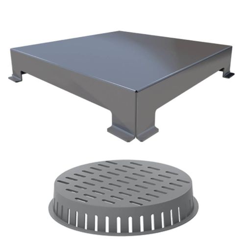 Ralo de PVC Elleve Square Tampa Inox 10x10cm