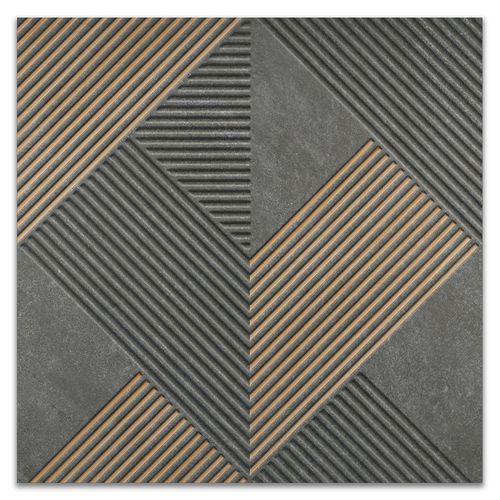 Revestimento "A" 58,4x58,4 Monte Etna Decor BK Mix Matte 6062276A Portinari