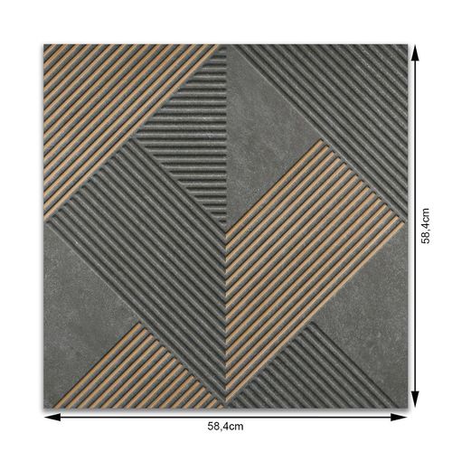 Revestimento "A" 58,4x58,4 Monte Etna Decor BK Mix Matte 6062276A Portinari