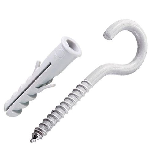 Gancho Branco com Bucha de Nylon Bemfixa 8mm 4 Unidades 7423