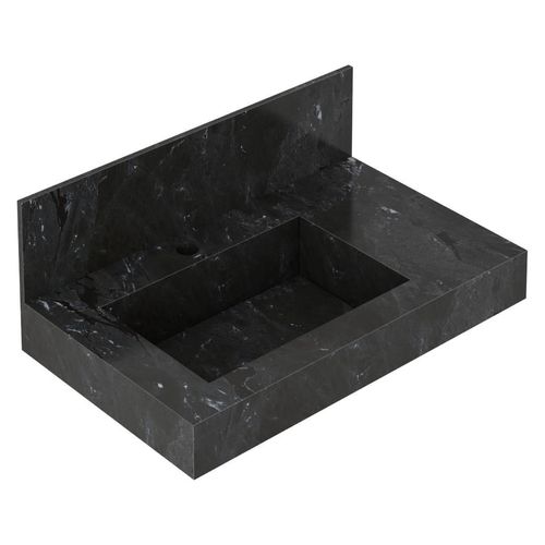 Lavatório com Cuba Esculpida Blu Slim Black 60cm