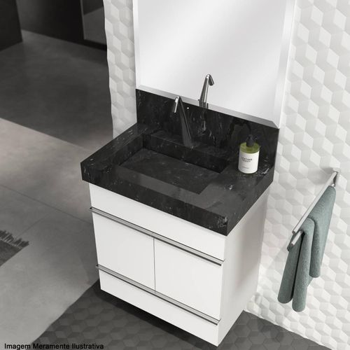 Lavatório com Cuba Esculpida Blu Slim Black 60cm