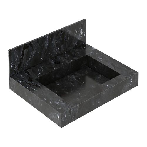 Lavatório com Cuba Esculpida Blu Top Black 50cm