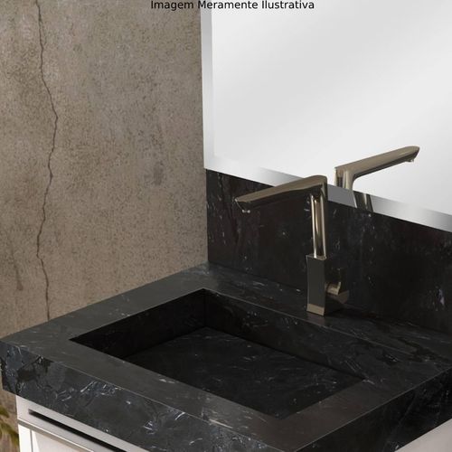 Lavatório com Cuba Esculpida Blu Top Black 50cm