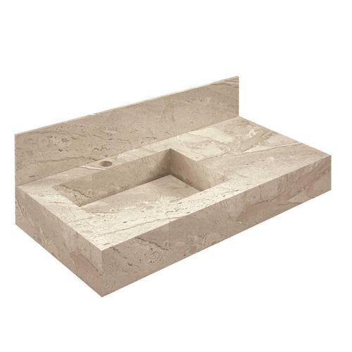 Bancada com Cuba Esculpida Blu Pró Travertino 80cm